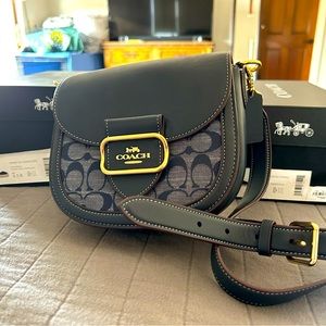 Coach crossbody denim Morgan saddle bag